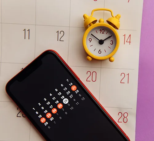 telefon, zegar i kalendarz